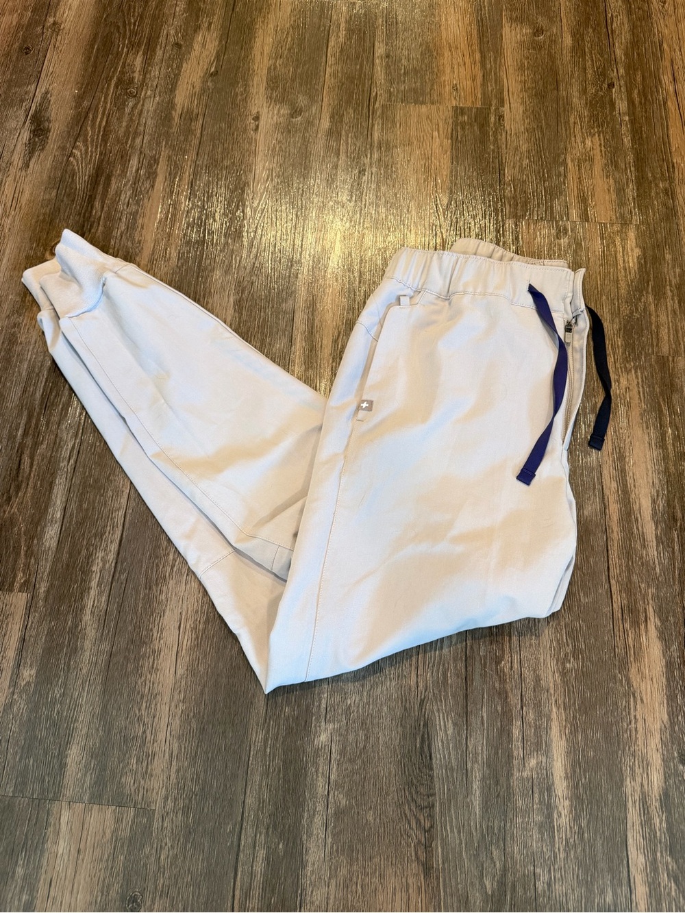 Figs Light Gray Men's Joggers with Navy Drawstring